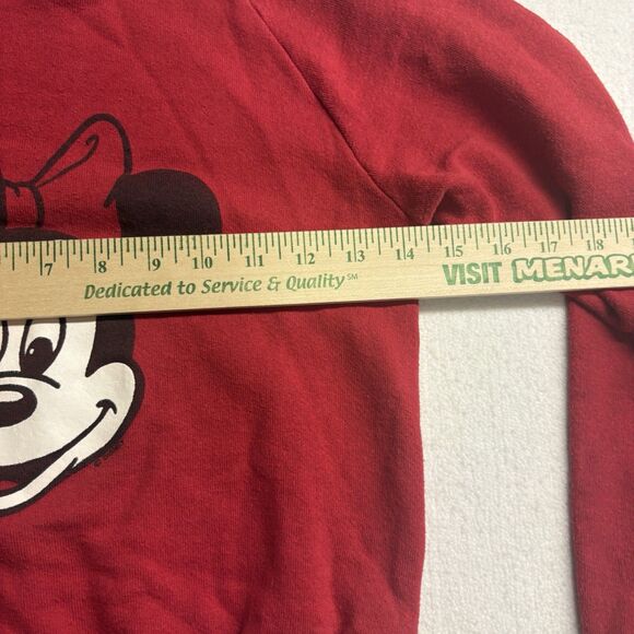 Disney Vintage Crewneck Kids 10-12 Red Fleece Graphic Pullover - Picture 6 of 7